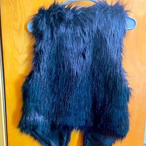 Black fur vest